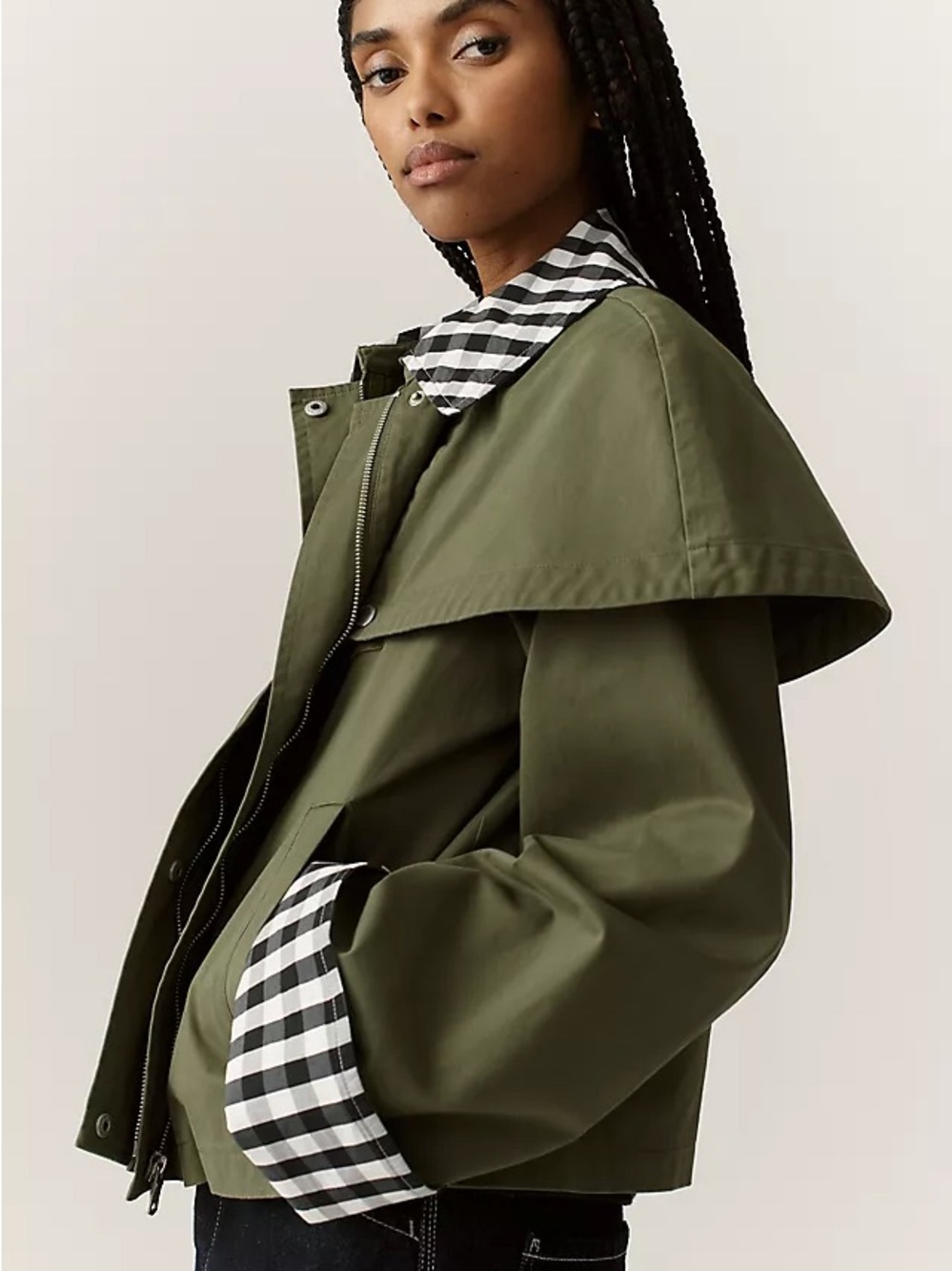 NWT Avec Les Filles Gingham
Trim Cape Jacket Size XS
Anthropologie - Picture 2 of 4